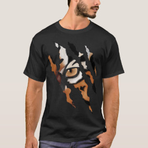 T-shirt Don Tiger Silhouette sans peur de l'oeil de chat d