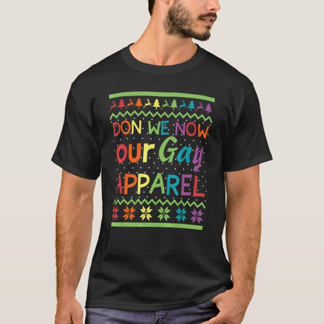 T-shirt Don We Now Gay Christmas Pride Apparel LGBTQ Rainb (Devant)