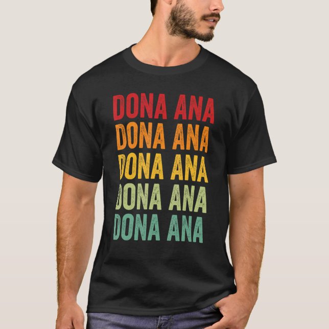 T-shirt Dona Ana Comté Nouveau-Mexique Rainbow Text Design (Devant)