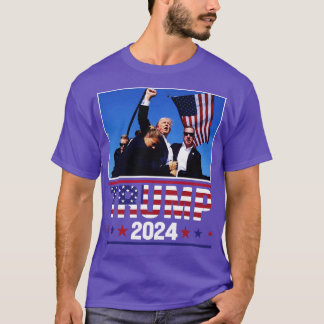 T-shirt Donald 2024 Survécu À Une Balle Au Rassemblement É