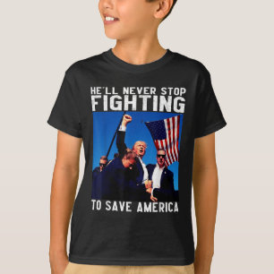 T-shirt Donald Trump 2024 En Enfer N'Arrête Jamais De Se B