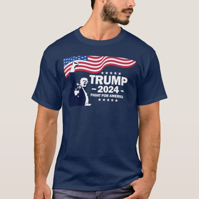 T-shirt Donald Trump 2024 Lutte Pour L'Amérique (Devant)