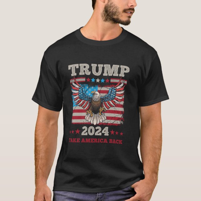 T-shirt Donald Trump 2024 USA Election Take America Back V (Devant)