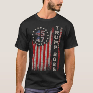 T-shirt Donald Trump 2025 : l'Amérique doit le drapeau amé