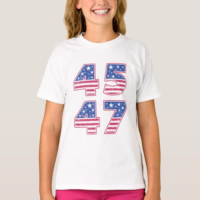 T-shirt Donald Trump 45-47 (Devant)