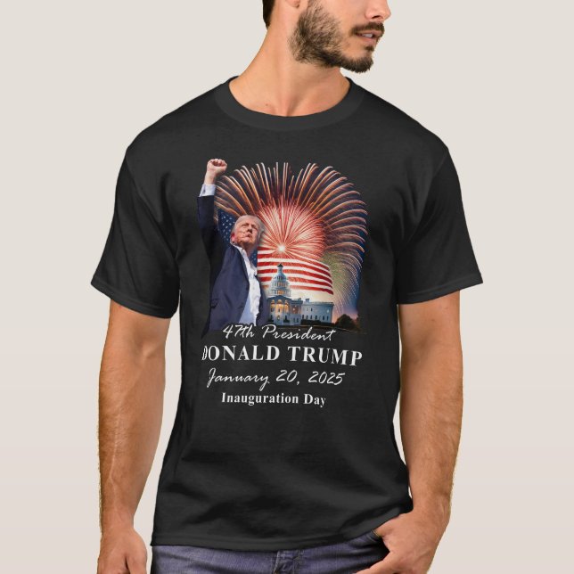 T-shirt Donald Trump 47e jour de l'investiture du présiden (Devant)