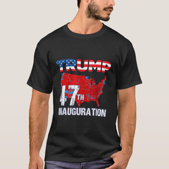 T-shirt Donald Trump 47e président 2025 Inauguration États (Devant)