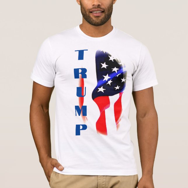 T-shirt Donald Trump American Flag Pop Art (Devant)