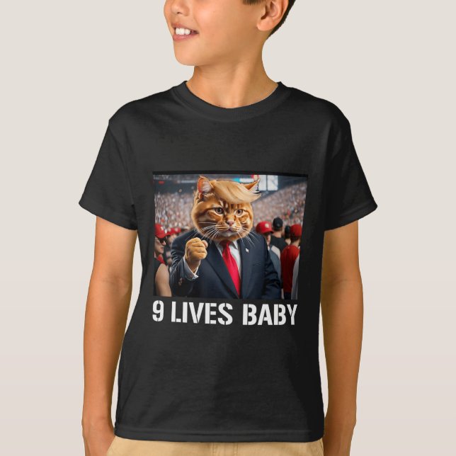 T-shirt Donald Trump Cat Neuf Vit Bébé (Devant)