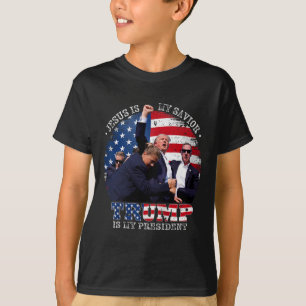 T-shirt Donald Trump Combattre Jésus Est Mon Sauveur Trump