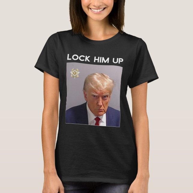 T-shirt Donald Trump Coup De Mugshot Le Verrouiller Trump  (Devant)
