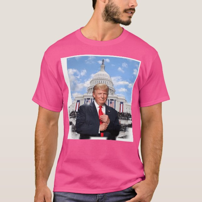 T-shirt Donald Trump Devant La Maison Blanche 2 (Devant)