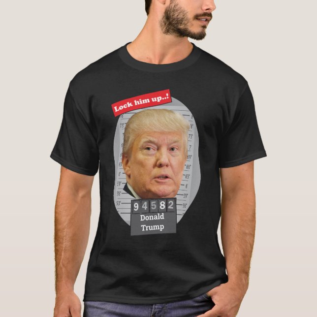 T-shirt DONALD TRUMP 🤣 Drôle Mugshot Novelty Localisez-Le (Devant)