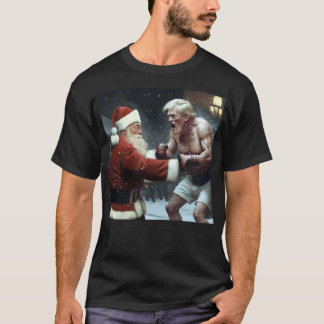 T-shirt Donald Trump En Boxe Avec Père Noël Clauss Mème Dr
