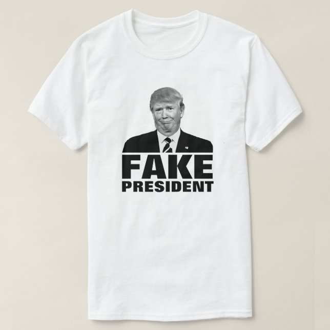 T-shirt Donald Trump "FAKE PRESIDENT" Pour Les Couleurs Cl (Design devant)