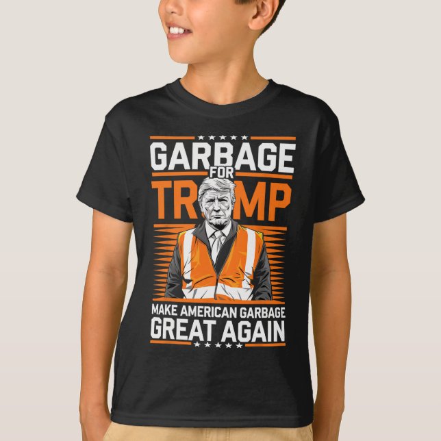 T-shirt Donald Trump Garbage Orange réflexe de sécurité (Devant)