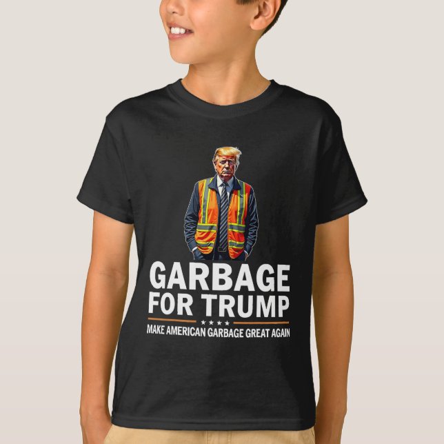 T-shirt Donald Trump Garbage Orange réflexe de sécurité (Devant)