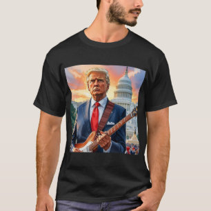 T-shirt Donald Trump jouant de la guitare électrique Capit