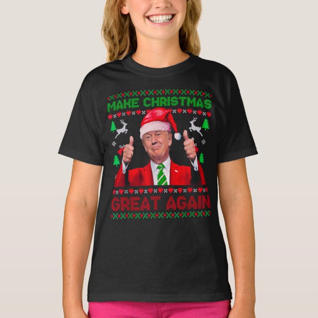T-shirt Donald Trump Le Père Noël Rendre Noël magnifique (Devant)