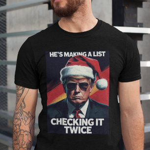 T-shirt Donald Trump Liste de Noël Fête politique
