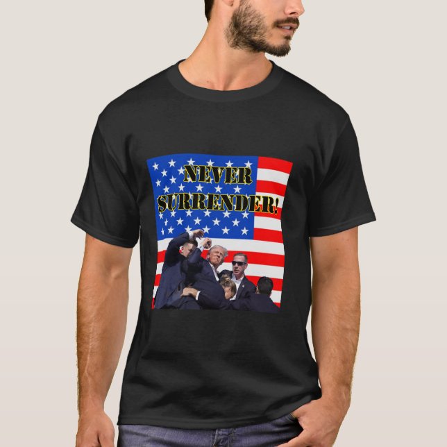 T-shirt Donald Trump ne cédera jamais Trump 2024 MAGA T Sh (Devant)