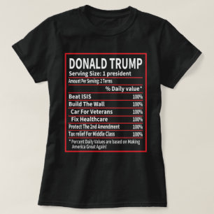 T-shirt Donald Trump Nutrition Facts - Noël drôle 