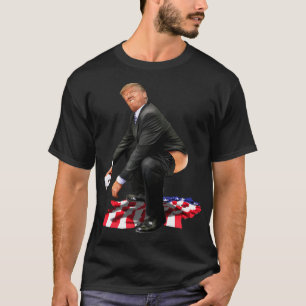 T-shirt Donald Trump Poinçant Sur Le Drapeau Américain