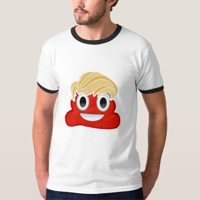 T-shirt Donald Trump Poo rouge - - (Devant)