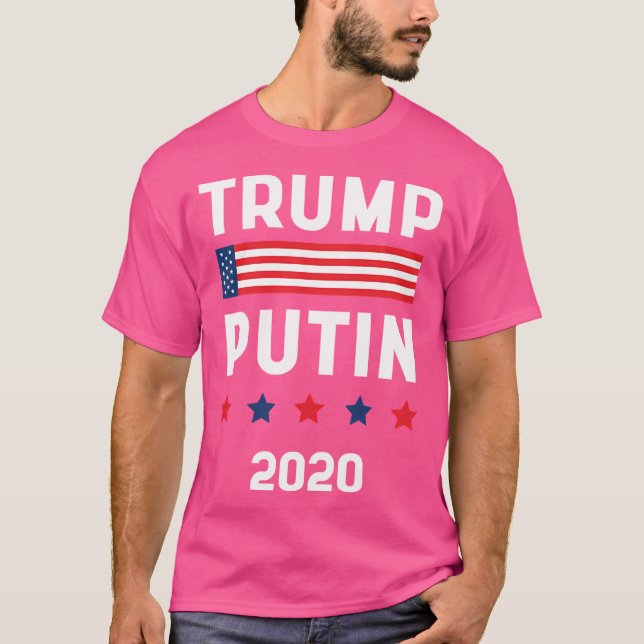 T-shirt Donald Trump Président 2020 - Drapeau américain po (Devant)