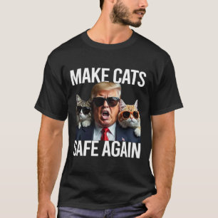 T-shirt Donald Trump Rend Les Chats Sûrs à Nouveau Chapeau