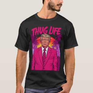T-shirt Donald Trump Rétro Vintage Ambiance Rose Drôle d'A