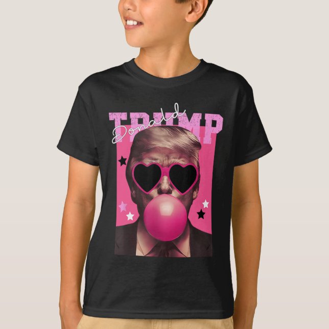 T-shirt Donald Trump soufflant la bulle de gomme Sungilles (Devant)