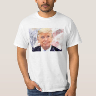 T-shirt Donald Trump souriant avec le drapeau américain