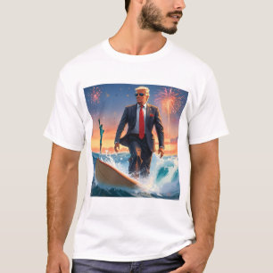 T-shirt Donald Trump Surfing Statue de la Liberté Feu d'ar