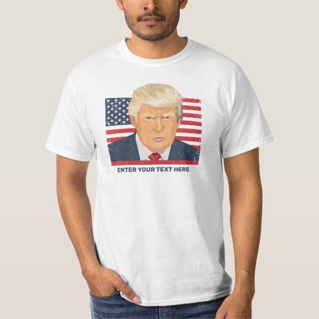 T-shirt Donald Trump Texte personnalisé américain (Devant)