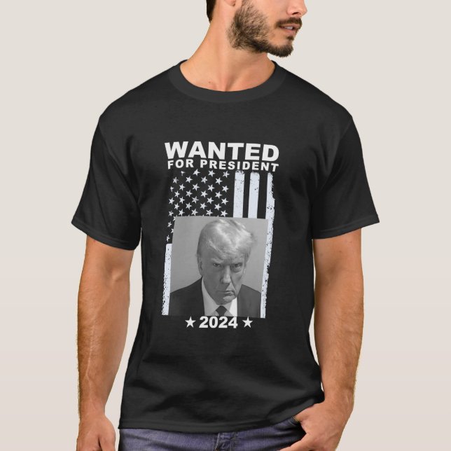 T-shirt Donald Trump Tiré Recherché Pour Le Président Amér (Devant)