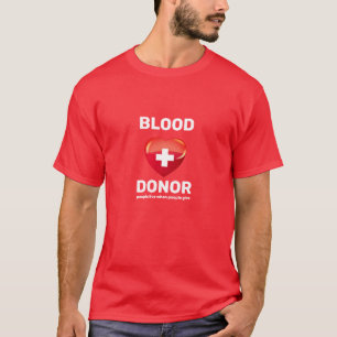 T-shirt Donateur de sang Coeur w Cross (Les gens vivent qu