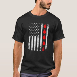 T-shirt Donateur de sang Phlebotomiste Drapeau américain D