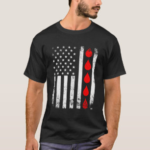 T-shirt Donateur de sang Phlebotomiste Drapeau américain D