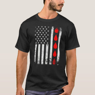 T-shirt Donateur de sang Phlebotomiste Drapeau américain D