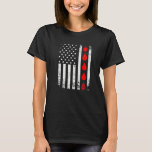 T-shirt Donateur de sang Phlebotomiste Drapeau américain D