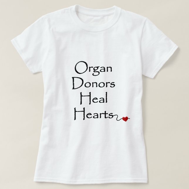 T-shirt Donateurs d'organes guérir la typographie du scrip (Design devant)