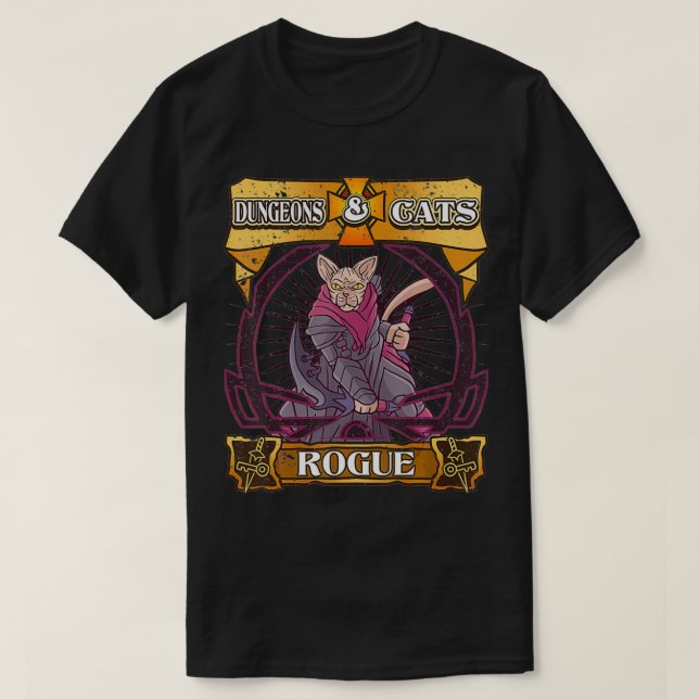 T-shirt Donjons et chats RogueKitten Dice de chat Game de  (Design devant)