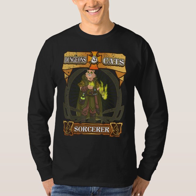 T-shirt Donjons Et Chats Sorcier Kitten Chat D20 Dice Rpg (Devant)