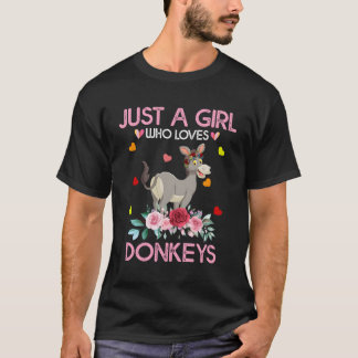 T-shirt Donkey Amoureux des animaux Don Juste Une Fille Qu