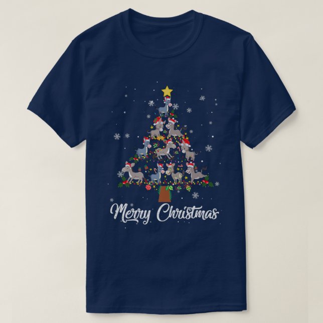 T-shirt Donkey Christmas Tree Pajama Merry Xmas Donke (Design devant)