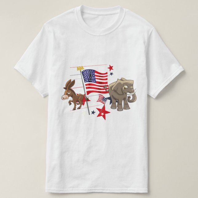T-shirt Donkey démocrate et éléphant républicain (Design devant)