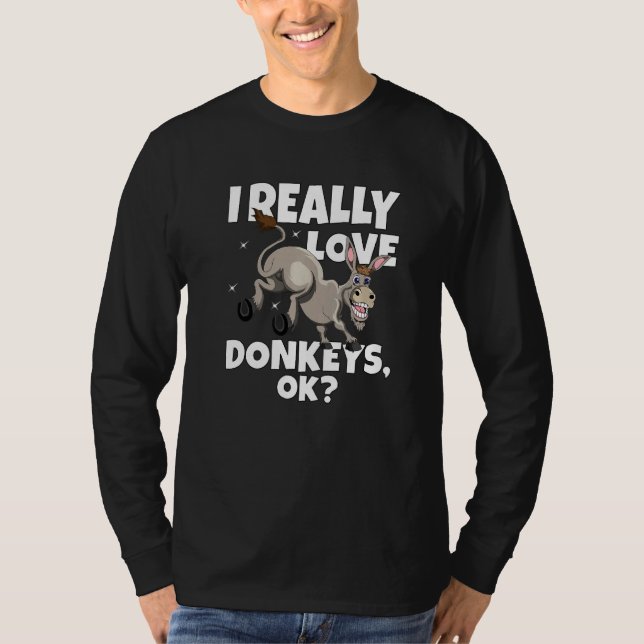 T-shirt Donkey Farmer Donkey Mule J'Aime Vraiment Les Donk (Devant)