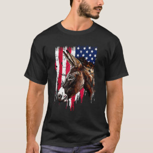 T-shirt Donkey Farmer Drapeau Américain Drapeau Usa Donkey