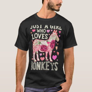 T-shirt Donkey Juste Une Fille Qui Aime Flower Farm Animal